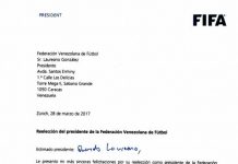 FIFA, CONMEBOL y RFEF felicitan a la nueva Junta Directiva de la FVF (+Cartas)