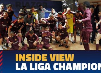 #Video Así fue el detrás de cámaras de la celebración del FC Barcelona por el doblete