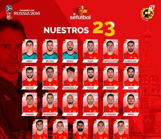 España hace pública su convocatoria de los 23 para Rusia 2018