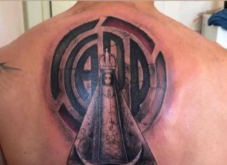 Enzo Pérez se hace un impresionante tatuaje de River para cumplir su promesa (Fotos)
