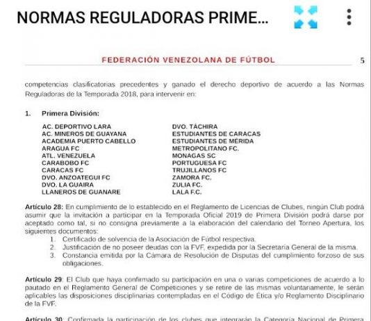 (Rumor) Se confirmarían los 20 equipos para la primera división del #futve